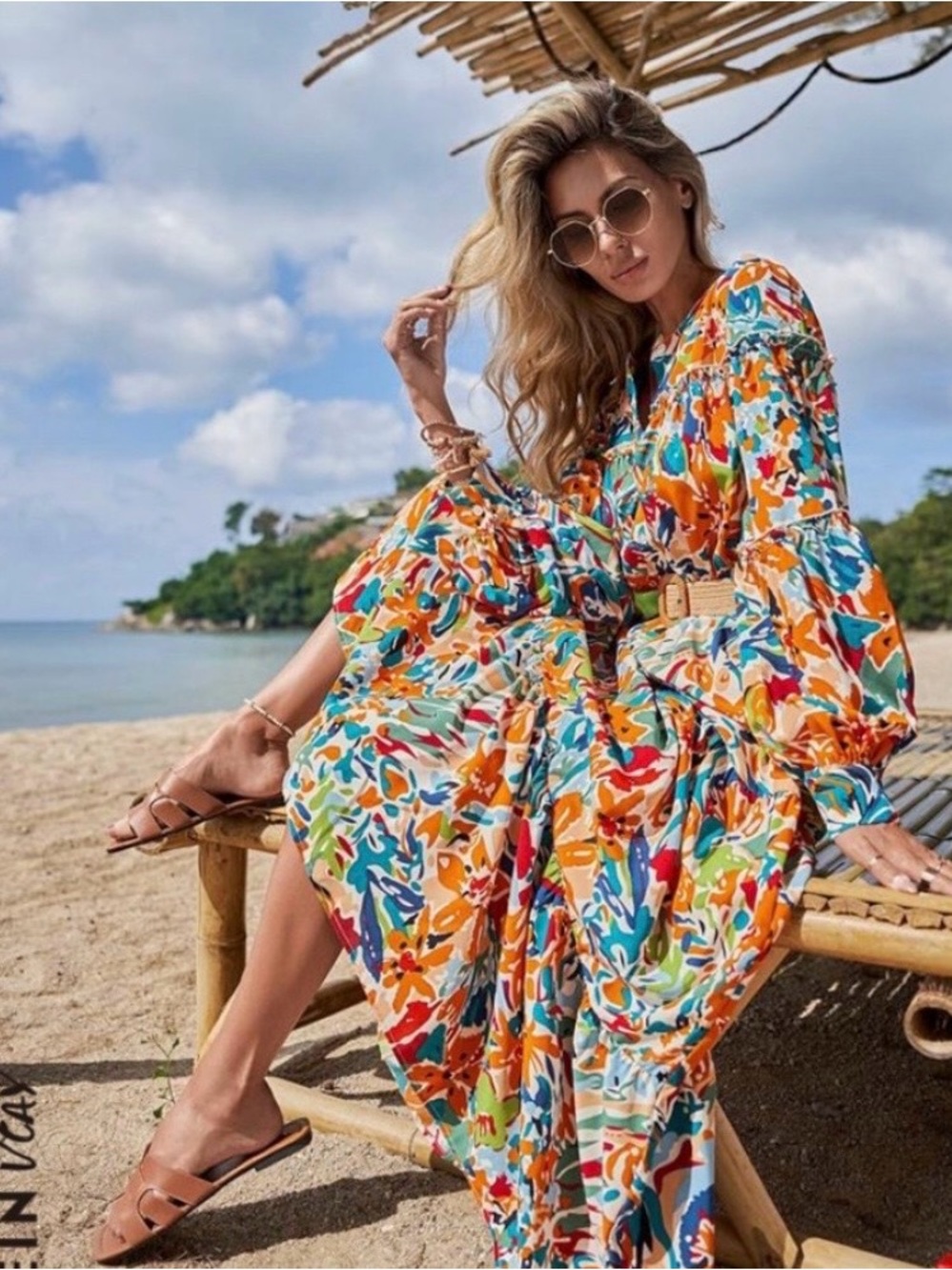 NWOT SHEIN Boho Print Maxi Dress